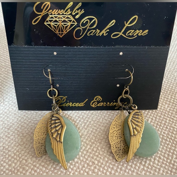 Park Lane Jewelry - Park Lane Green & Gold Tone Earrings Filigree Dangle Wire NEW